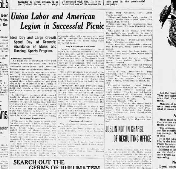 Clipping from The Butte Miner